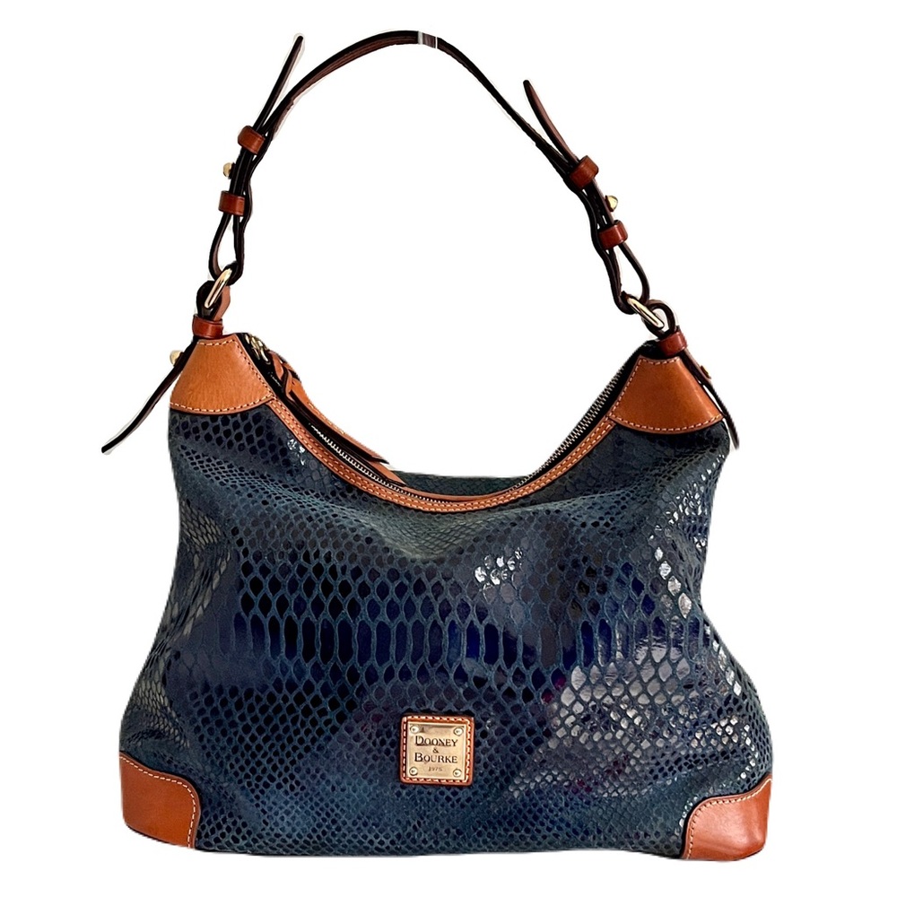 Dooney & Bourke ‘Erica’ Blue Python Embossed Leather Hobo Shoulder Bag